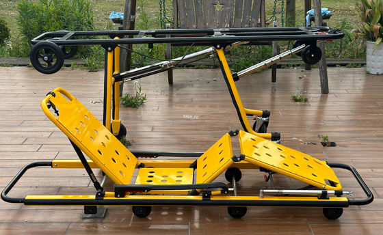 Kalınlaştırılmış Alüminyum Alaşım Ambulans İlk Yardım Çarşafı Katlanabilir Bacaklı Mekanik Yapı Yükseklik Düzenleme Bacak ve Sırt Düzenleme