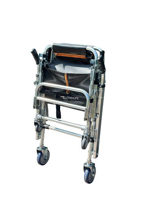 PVC kumaşlı katlanabilir kalınlaştırılmış alüminyum alaşımlı merdiven kaldırıcı 4 tekerlek ve 6 sapı