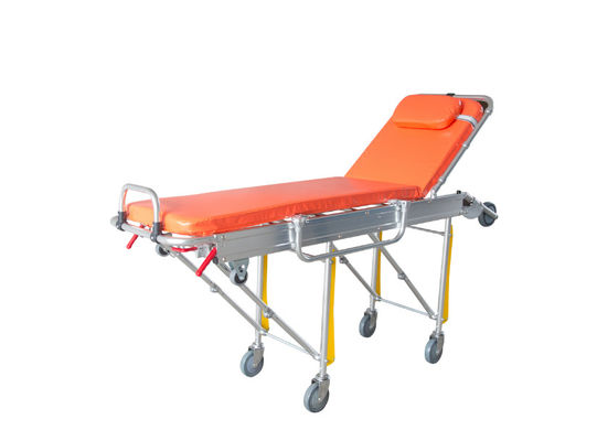 Alüminyum alaşım Katlanabilir Ambulans Çarşafı Hasta Transfer Yüksekliği Ve Sırt Düzenlenebilir Yardım Kurtarma