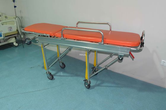 190 X 55 X 92CM Katlanır Ambulans Sedye Arabası 40kg Yükseklik Ayarlı Otomatik Yatılı