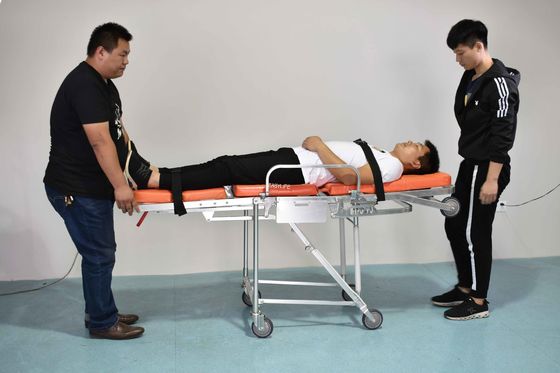 1.96M Kendinden Yüklemeli Katlanır Ambulans Sedye Cum Tekerlekli Sandalye, Alüminyum