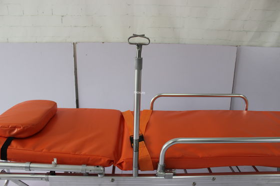 Dört Tekerlekli Paslanmaz Çelik Katlanabilir Çok Fonksiyonlu Hastane Acil Ambulans Hasta Sedye Arabası