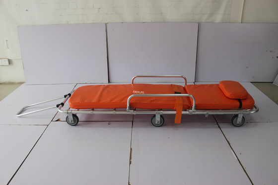 190 X 55 X 92CM Katlanır Ambulans Sedye Arabası 40kg Yükseklik Ayarlı Otomatik Yatılı