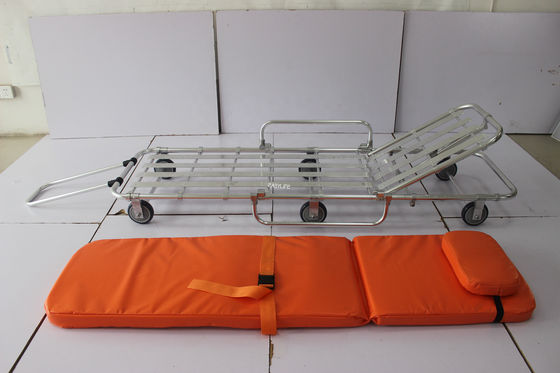 190 X 55 X 92CM Katlanır Ambulans Sedye Arabası 40kg Yükseklik Ayarlı Otomatik Yatılı
