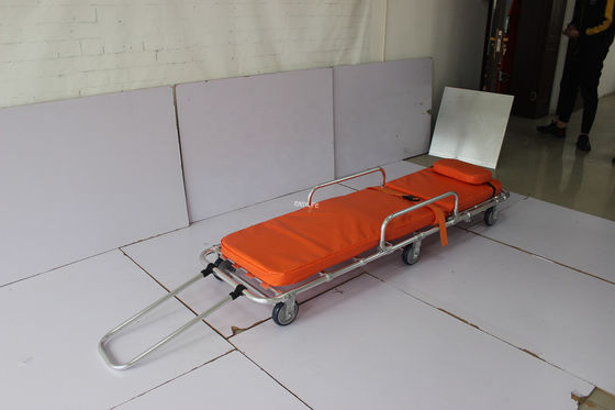 190 X 55 X 92CM Katlanır Ambulans Sedye Arabası 40kg Yükseklik Ayarlı Otomatik Yatılı