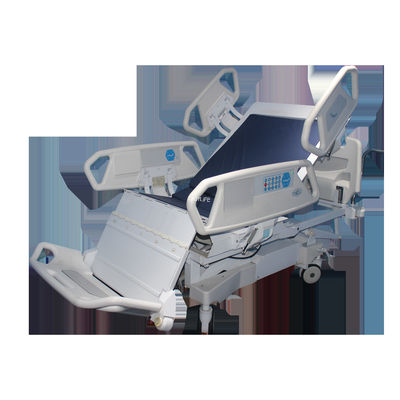 2200mm 950mm Ayarlanabilir Elektrikli Hastane YBÜ Yatağı ABS Mavi Beyaz Ev Kullanımı İçin