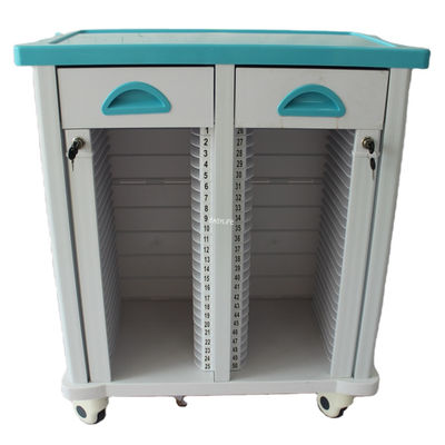 680MM 40CM Tıbbi Ekipman Arabası ABS Hastane Tıbbi Arabası El ile Dosya Dosya Arabası