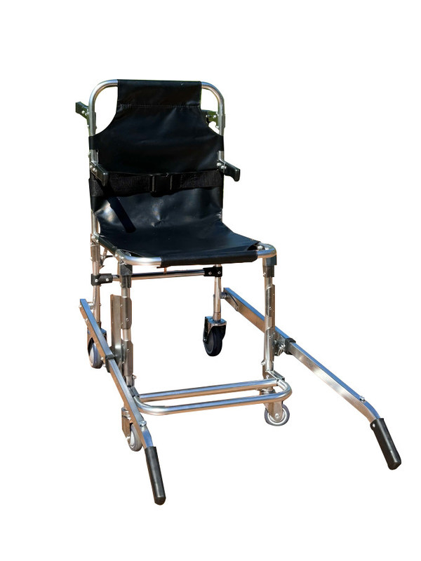 PVC kumaşlı katlanabilir kalınlaştırılmış alüminyum alaşımlı merdiven kaldırıcı 4 tekerlek ve 6 sapı