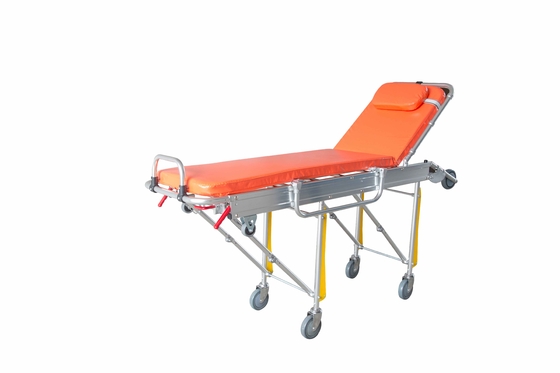İyi bir fiyat. 190 X 55 X 92CM Katlanır Ambulans Sedye Arabası 40kg Yükseklik Ayarlı Otomatik Yatılı çevrimiçi