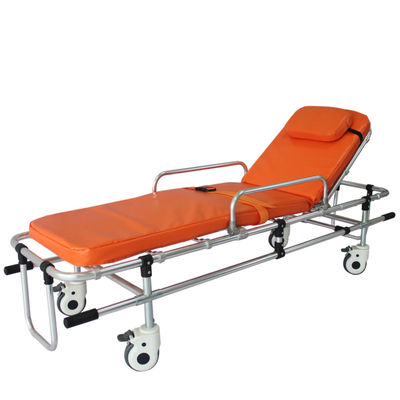 İyi bir fiyat. 190 X 55 X 50cm Katlanır Ambulans Sedye 80 Derece Hasta Transferi İçin İlk Yardım çevrimiçi